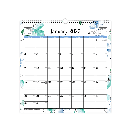 Blue Sky™ Monthly Wall Calendar, 12” x 12”, Lindley, January To December 2022, 136568