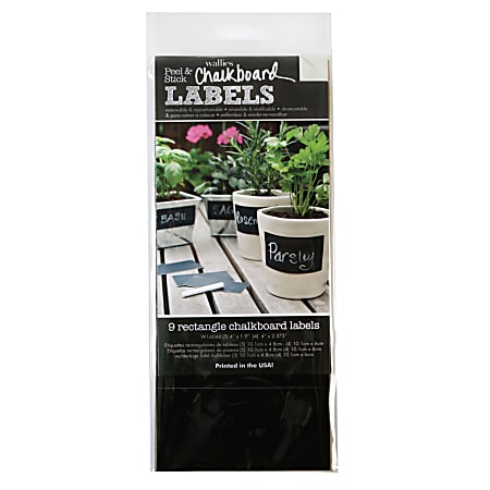 Wallies Chalkboard Vinyl Labels Black 2PK - Office Depot