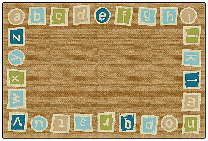 Carpets for Kids® KID$Value PLUS™ Alphabet Blocks Border Rug, 7'6" x 12' , Brown