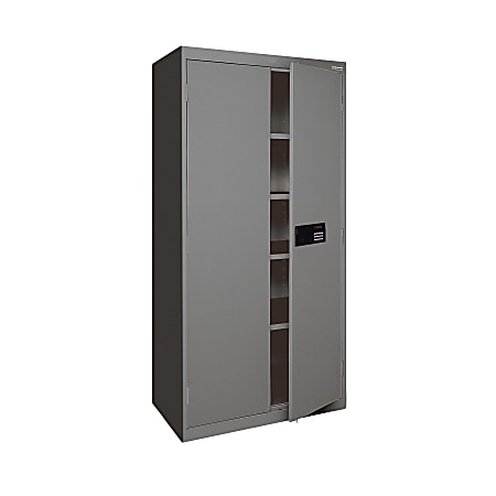 Sandusky® Keyless Electronic Storage Cabinet, 78"H x 36"W x 24"D, Charcoal