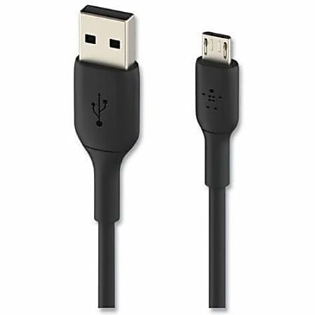Belkin BoostCharge USB-A to Micro-USB Cable (1 meter / 3.3 foot, Black) - 3.28 ft Micro-USB/USB Data Transfer Cable - First End: USB Type A - Second End: Micro USB - Black