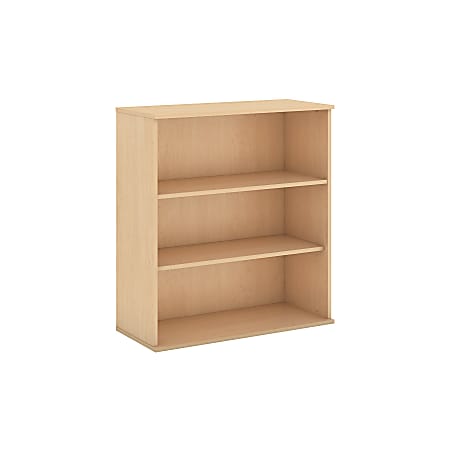 Bush Business Furniture 3 Shelf Bookcase, 48"H, Natural Maple, Premium Installation