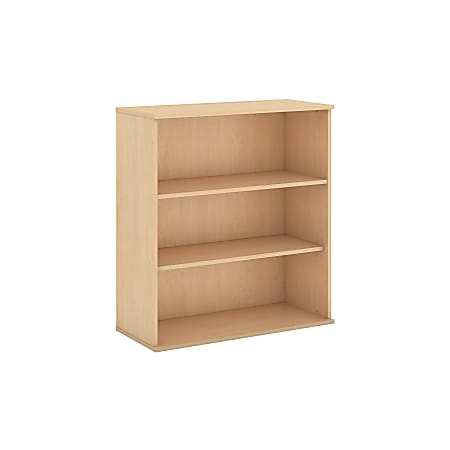 Bush Business Furniture 3 Shelf Bookcase, 48"H, Natural Maple, Premium Installation