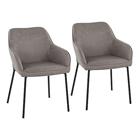 LumiSource Daniella Contemporary Dining Chairs, Gray/Black, Set Of 2 Chairs