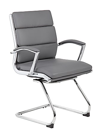 Boss Ergonomic Guest Chair, Gray/Chrome/Gray