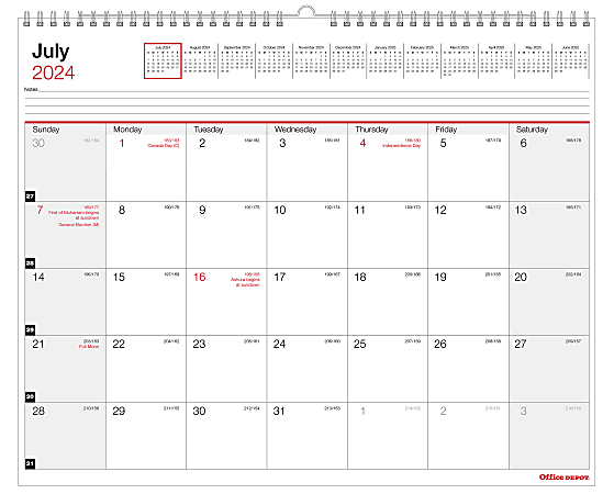 Office Depot 2025 Wall Calendar