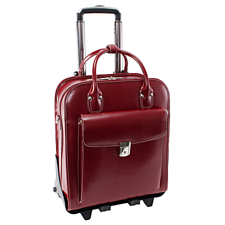 McKleinUSA La Grange Ladies Rolling Briefcase With 15.4" Laptop Pocket, Red