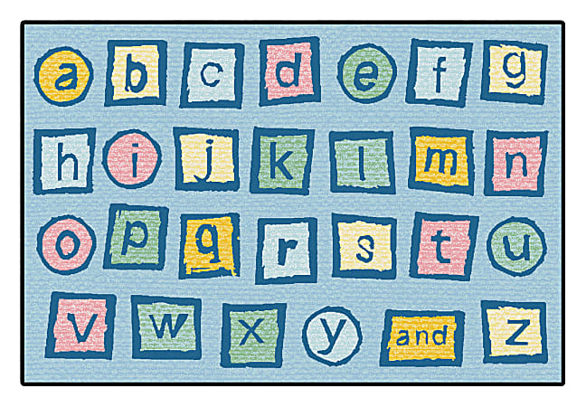 Carpets for Kids® KID$Value PLUS™ Alphabet Blocks Activity Rug, 6' x 9' , Light Blue