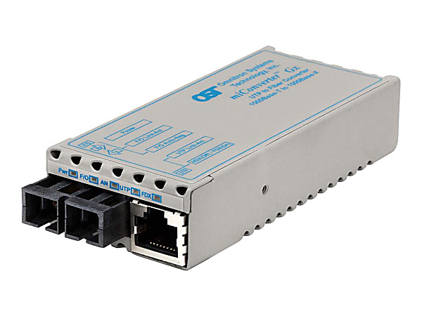 Omnitron miConverter Gx - Fiber media converter - GigE - 1000Base-T, 1000Base-X - RJ-45 / SC multi-mode - up to 722 ft - 850 nm