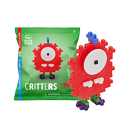 Plus Plus Critters, 5-1/2”H x 4-5/16”W x 1/2”D, Spud, Pack Of 40 Pieces