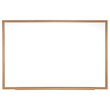 Ghent M1W Magnetic Dry-Erase Whiteboard, Porcelain, 48 1/2" x 72 1/2", Oak Wood Frame, Natural Finish