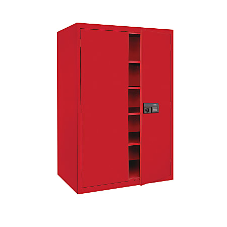 Sandusky® Keyless Electronic Storage Cabinet, 78"H x 46"W x 24"D, Red