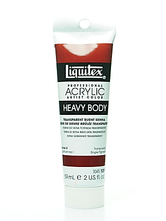 Liquitex Heavy Body Professional Artist Acrylic Colors, 2 Oz, Transparent Burnt Sienna, Pack Of 2