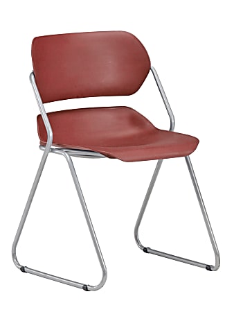Back and Wine OFM Multi-Use Stack Arm Chair with Plastic Seat