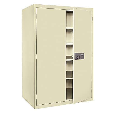 Sandusky® Keyless Electronic Storage Cabinet, 78"H x 46"W x 24"D, Putty