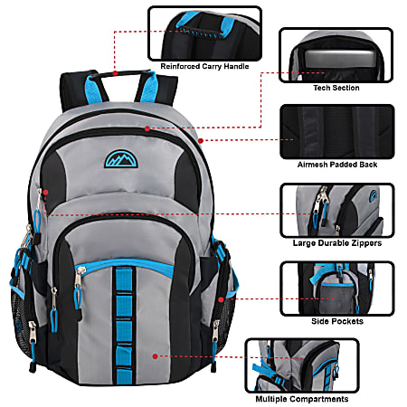 Blue Trail Maker Bungee System Outdoor Student School Backpack 