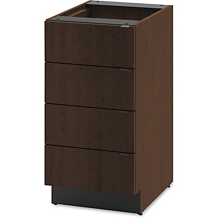 HON Modular Single Base Cabinet - 18" x 24" x 36" - 4 x Drawer(s) for Box, Silverware, Condiment19.60" Drawer Depth - Scratch Resistant, Spill Resistant, Stain Resistant, Ball-bearing Suspension, Durable, Glide - Mocha - Laminate