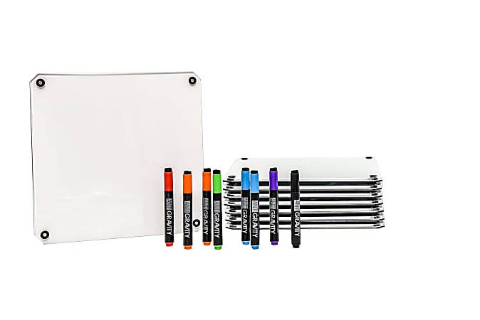 McSquares With Markers, And Magnetic, Dry-Erase Panel, 11 1/4"H x 11 1/4"W x 1"D, Pack Of 8 McSquares