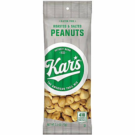 Kar's Nuts Roasted & Salted Peanuts - Gluten-free, Low Sodium - Roasted & Salted - 2.50 oz - 12 / Box Kar's Nuts Roasted & Salted Peanuts - Gluten-free, Low Sodium - Roasted & Salted - 2.50 oz - 12 / Box