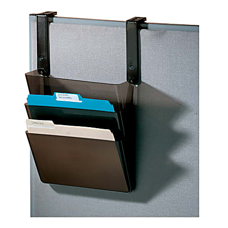 Office Depot Brand Plastic Letter Size Hanging 3 Pocket Wall File 8 12 X 13 38 Black - Hanging Wall Pocket Folders