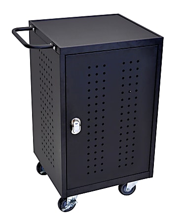 Luxor LLTM30-B-RFID 30-Tablet Charging Cart, 36"H x 26"W x 20"D, Black