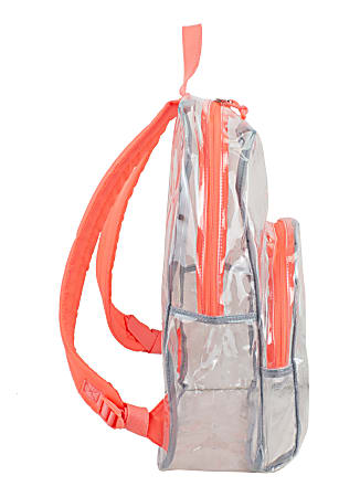 Eastsport Clear PVC Backpack Coral - Office Depot