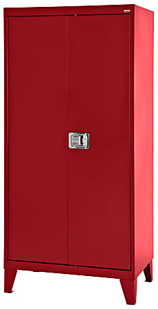 Sandusky® Extra Heavy-Duty Storage Cabinet, 79"H x 36"W x 18"D, Red