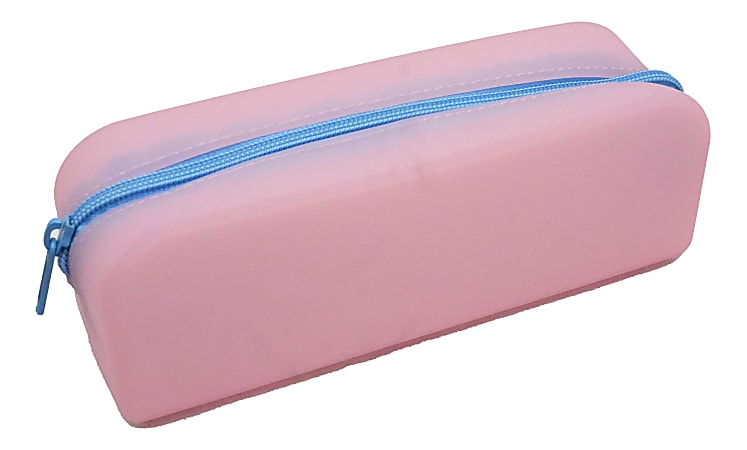 Office Depot&reg; Brand Silicone Pencil Pouch, 2-3/8" x 7-7/8", Light Pink