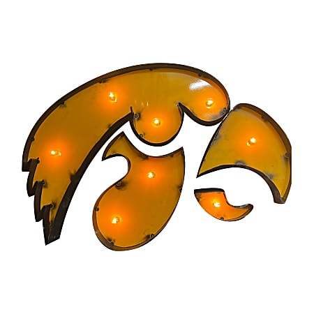 Imperial NCAA Logo Lighted Metal Sign, University of Iowa