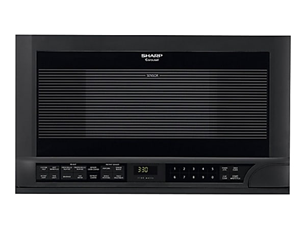 Sharp R-1210 - Microwave oven - built-in - 1.5 cu. ft - 1100 W - smooth black