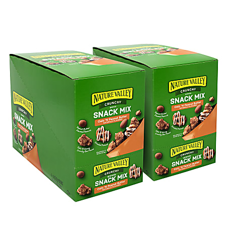 NATURE VALLEY Crunchy Granola Snack Mix Oats 'N Peanut Butter, 1.8 Oz Pouches, 6 Pouches Per Box, Pack Of 2 Boxes