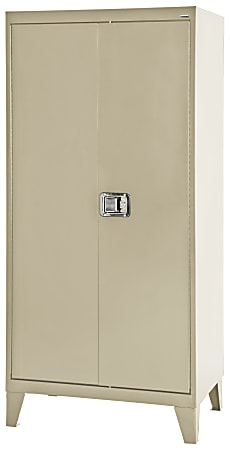 Sandusky® Extra Heavy-Duty Storage Cabinet, 79"H x 36"W x 18"D, Putty