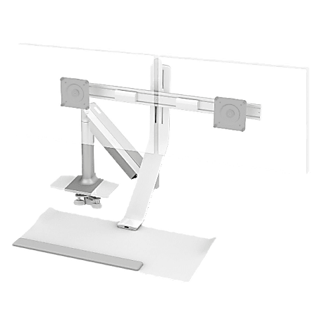 Humanscale® QuickStand Lite With Crossbar Monitor Mount, Dual Screens Up To 22 Lb, Silver