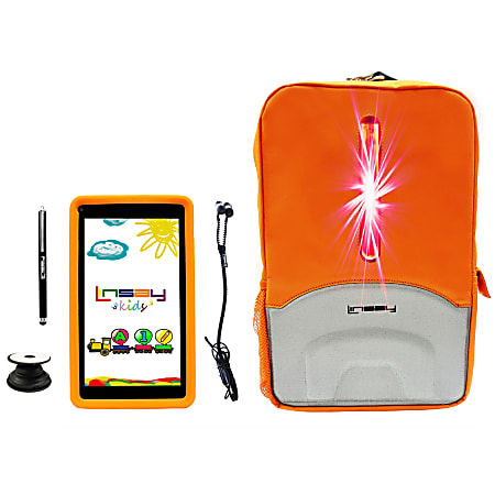 Linsay F7 Tablet, 7" Screen, 2GB Memory, 64GB Storage, Android 13, Kids Orange LED
