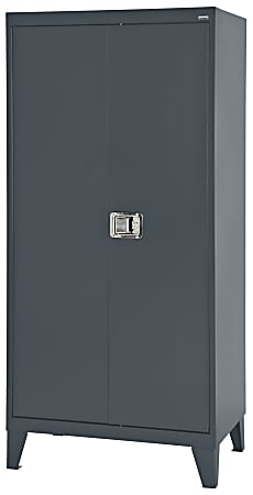 Sandusky® Extra Heavy-Duty Storage Cabinet, 79"H x 46"W x 24"D, Charcoal