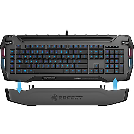 Roccat Skeltr - Smart Communication RGB Gaming Keyboard - Wired/Wireless Connectivity - Bluetooth - USB 2.0 Interface - PC - Membrane/Rubber Dome Keyswitch - Gray