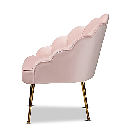 Baxton Studio 10400 Seashell Accent Chair Light Pink ODP