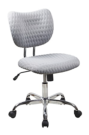 Realspace® Jancy Quilted Fabric Low-Back Task Chair, Gray/Chrome