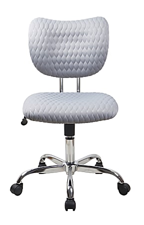 Realspace Jancy Quilted Fabric Low Back Task Chair GrayChrome