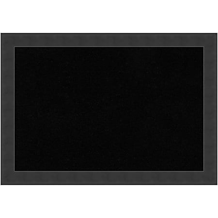 Amanti Art Rectangular Non-Magnetic Cork Bulletin Board, Black, 20” x 14”, Mezzanotte Black Wood Frame