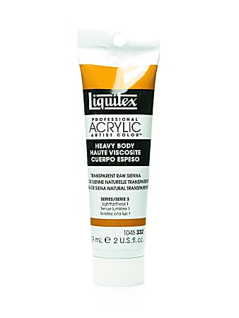 Liquitex Heavy Body Professional Artist Acrylic Colors, 2 Oz, Transparent Raw Sienna, Pack Of 2