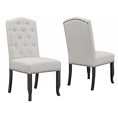 Glamour Home Aleeya Dining Chairs, Beige, Set Of 2 Chairs