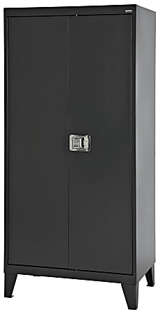 Sandusky® Extra Heavy-Duty Storage Cabinet, 79"H x 46"W x 24"D, Black