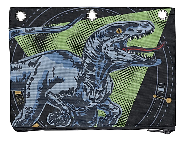 Office Depot® Brand 3-Ring Pencil Pouch, 7" x 9-13/20", Dinosaur