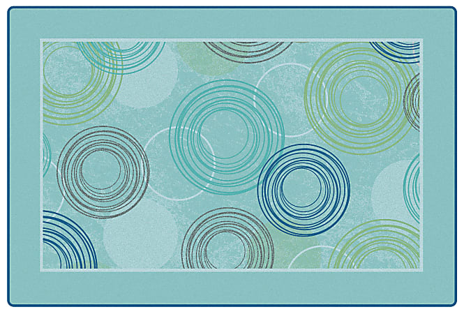 Carpets for Kids® KIDSoft™ Raindrop Ripples Decorative Rug, 4’ x 6', Blue