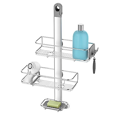 simplehuman Adjustable Shower Caddy Brushed Aluminum - Office Depot