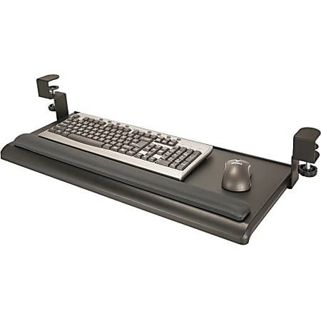 thumbnail interactive-video image 1 of Mount-It! Under Desk Keyboard Tray With Ergonomic Wrist Rest – 17.25 Inch 1 of 3