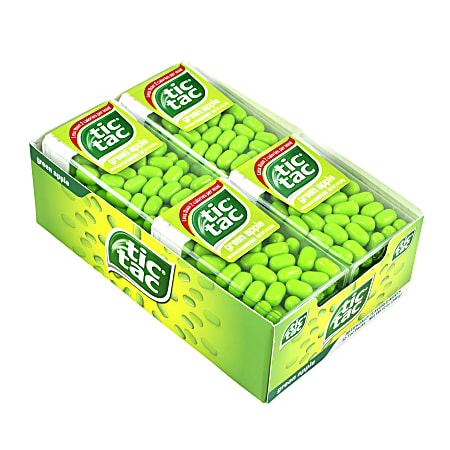 Tic Tac Hard Candy Singles, Green Apple, 1-Oz Containers, Pack Of 12
