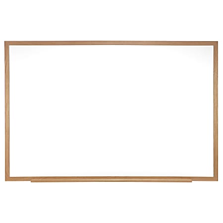 Ghent Dry-Erase Whiteboard, 48 1/2" x 96 1/2", Wood Frame With Brown Finish