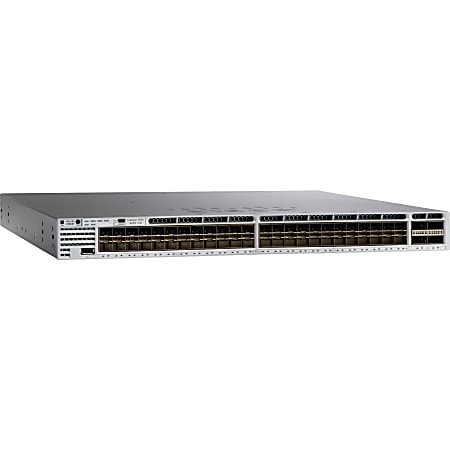 Cisco Catalyst 3850 48 Port 10G Fiber Switch IP Base - Manageable - 40 Gigabit Ethernet, 10 Gigabit Ethernet - WSC385048XSFS